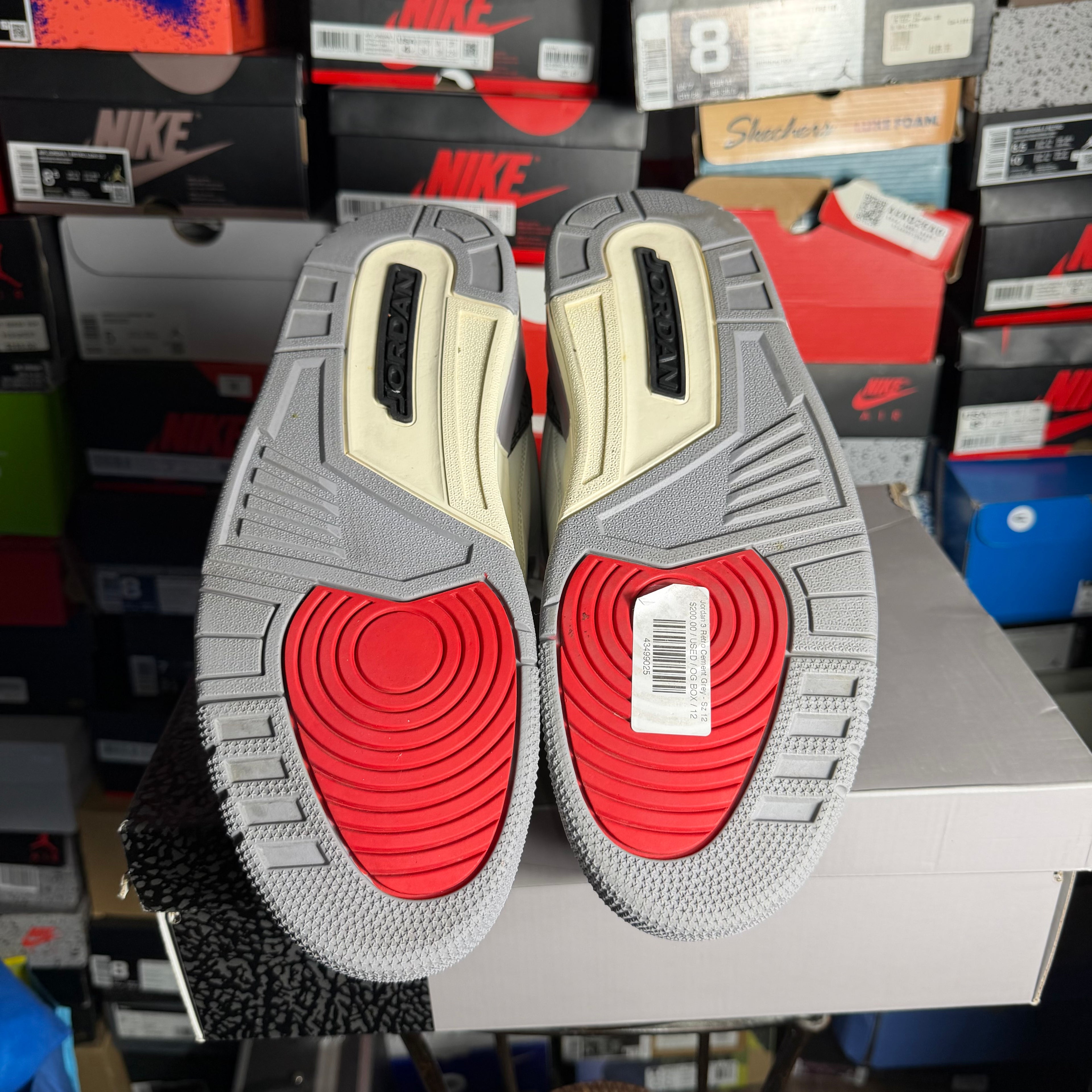 Jordan 3 Retro Cement Grey (Preowned) (Sz 12)