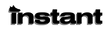 Black 'instant' logo on a white background